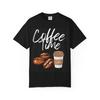 Coffee Time T-Shirt — Graphic Coffee Beans & Cup Tee for Coffee Lovers