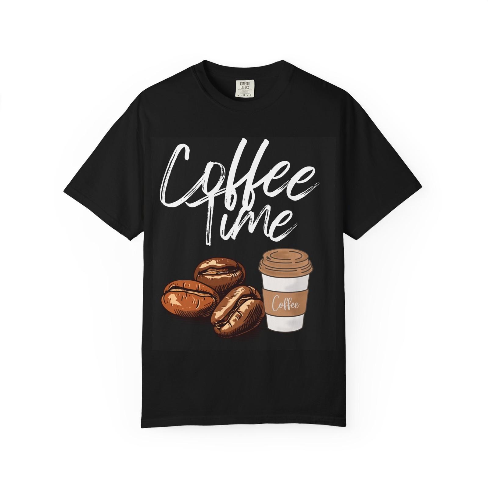 Coffee Time T-Shirt — Graphic Coffee Beans & Cup Tee for Coffee Lovers XL