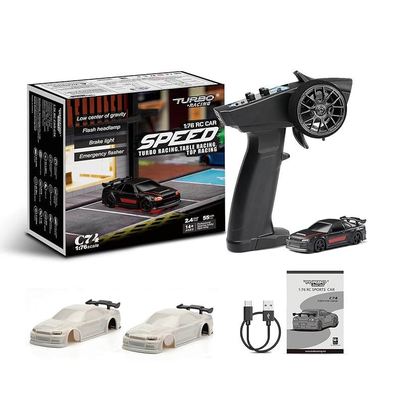

Turbo Racing C74 1:76 radio controlled car turbo racing 1/76 mini RC car 40 minutes continuous operation 2.4GHz technical compliance certified