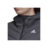 adidas Solid Color Warm Hooded Sports Down Jacket Women Jackets Gray DZ1520