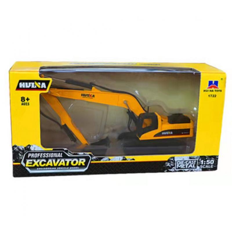 non-toxic Huina 1722 1/50 Cars Trucks Diecast Engineering Vehicle Model Alloy Excavator Toys Long Arm Tractor Toys for children