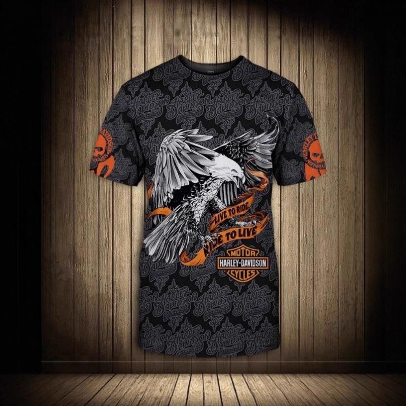 Biker Style! Harley-Davidson Skull Graphic Short Sleeve T-Shirt