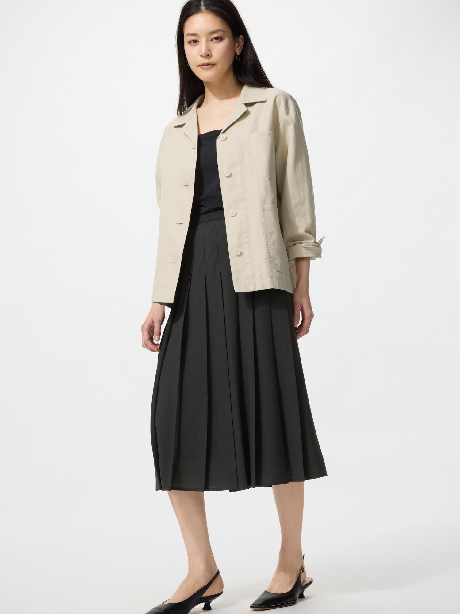 Uniqlo Chiffon Pleated Midi Skirt