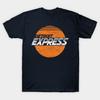 Men Black Print T-shirt Detroit Express Vintage Tshirt No-Cut Transfer Paper Print Cotton Tshirt