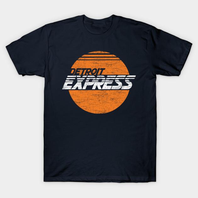 

Men Black Print T-shirt Detroit Express Vintage Tshirt No-Cut Transfer Paper Print Cotton Tshirt - Men s Summer Cotton Graphi... S