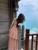 French Chic Irregular Cut-out Slimming Camisole Dress for Women - Perfect for Sanya Beach Vacation Photos