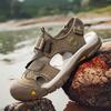 Large size foreign trade large size men's sandals 2025 summer new outdoor beach shoes mesh shoes bag head