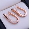 LSOOYH Orecchini a clip Orecchino di moda color oro rosa per donna Orecchini a bottone vuoti con zirconi cubici