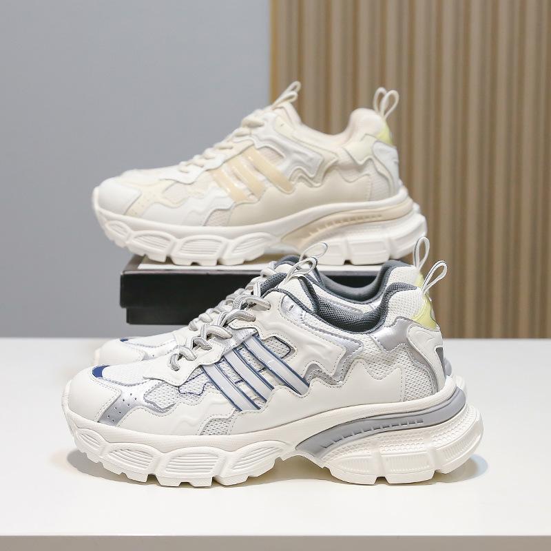 Mesh Dad Shoes Women's Summer Casual Cowhide Running Shoes Women's Fried Street Versatile Height-increasing Sports Shoes Wenzhou Women's Shoes