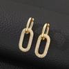 European Style Zirconia Double Ring Earrings: Elegant, Fashionable, Versatile, Light Luxury, Geometric Design for Women.