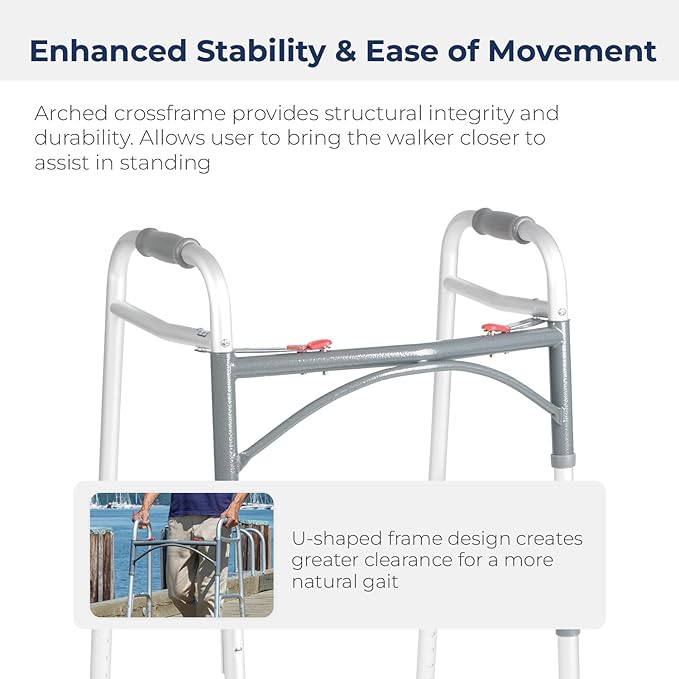 Heavy-Duty Folding Walker with Wheels for Seniors, Adults, Medical Walker, Bariatric Walker,Extra Wide Front Wheel Walker