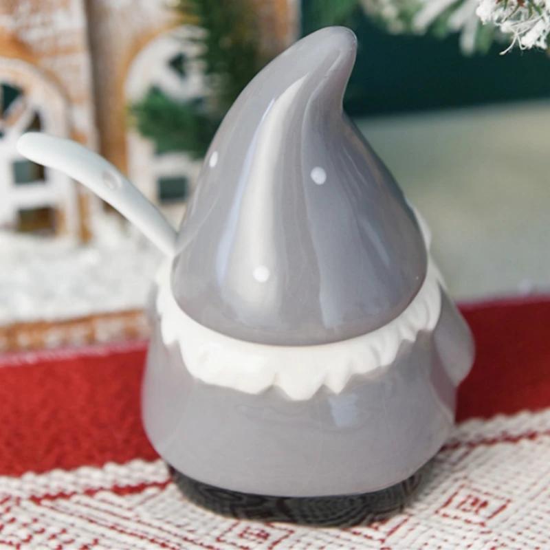 Weihnachtsmann Keramik Versiegelter Behälter Kreativer Großer Vorratsbehälter mit Deckel Haushalts-Snacks Trockenfrüchte Küchen-Aufbewahrungsbehälter