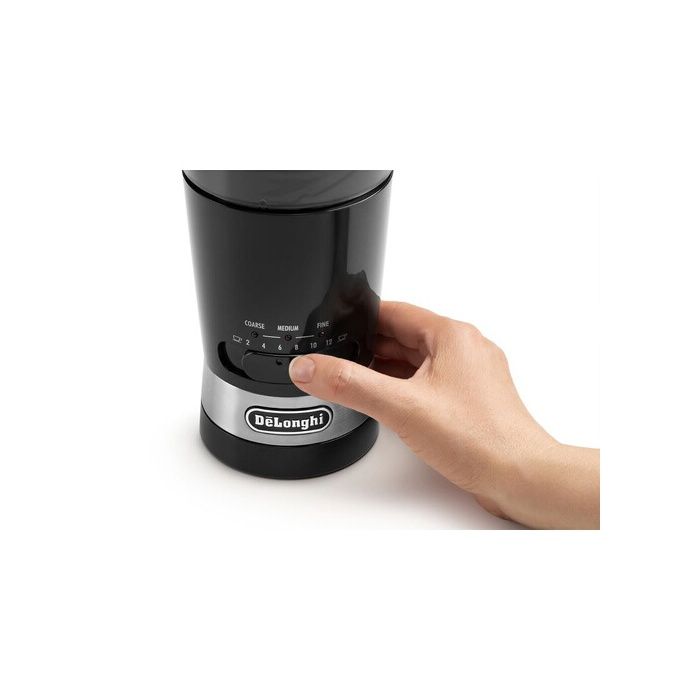 Moulin À Café DELONGHI KG210 - Noir - 170 W - 3 Finesses De Mouture - Capacité 90 G
