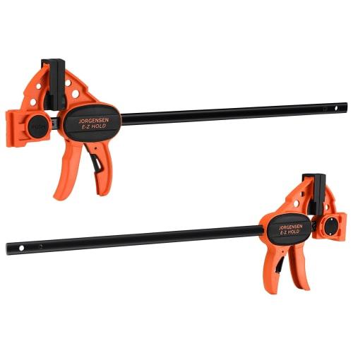 

JORGENSEN F-Clamps, Quick Bar Clamps, 300mm, Set of 2, Maximum Clamping Force: Approx. 68kg, 3-in-1 Set, Quick Release Lever, Non-Slip Resin Protectiv