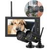 7 Inch LCD Wireless 4CH Security Monitor System Display+Camera 2pcs IR Cameras Memory Card
