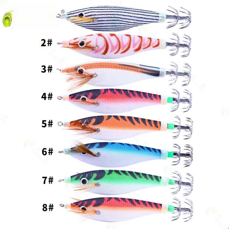 10CM8Colorful Lure Wooden Shrimp Fake Bait9.6GBelt8Bait Ring Spinner Bass and Topmouth Culter Special Bionic Lure