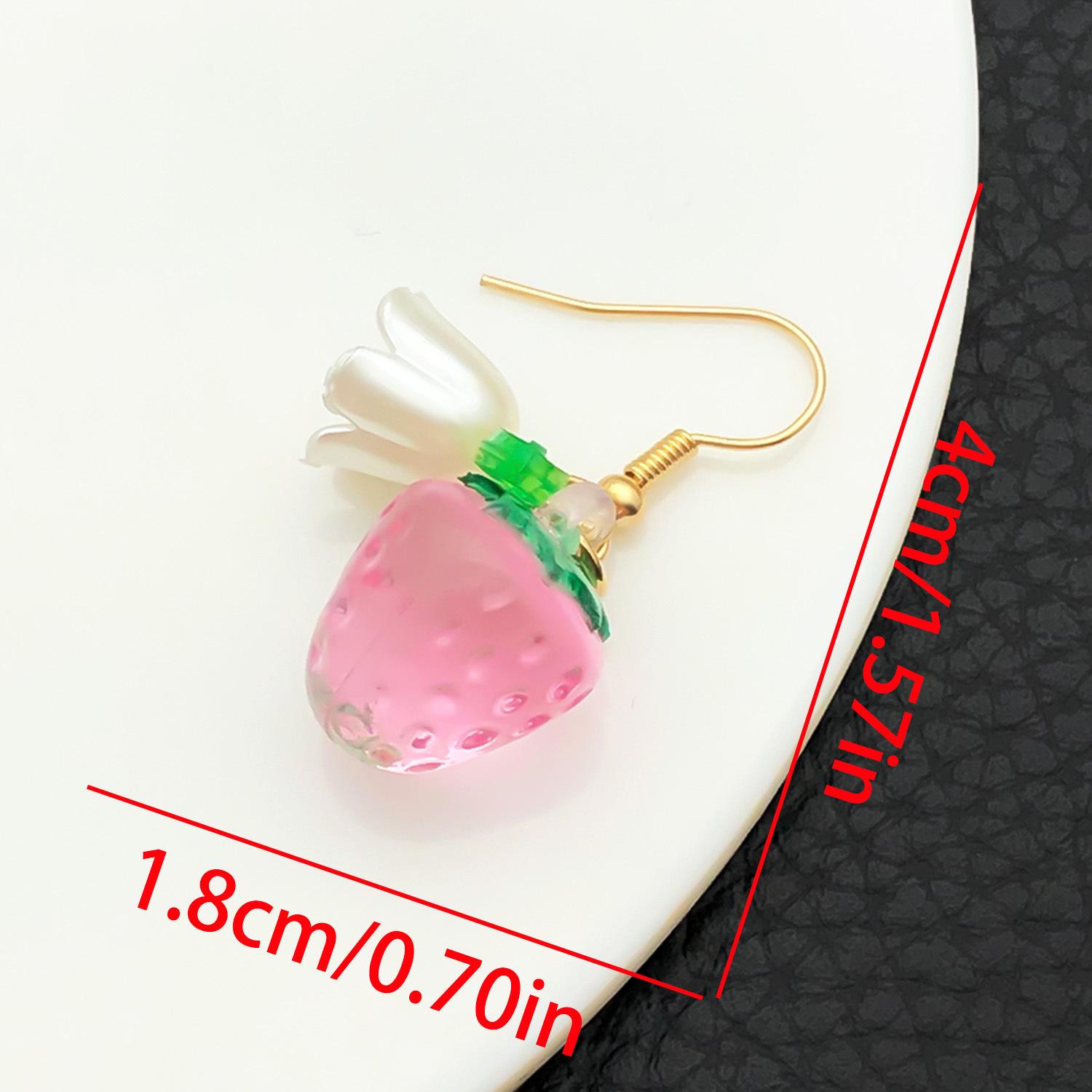 3D Pink Peach & Lily Flower Resin Earrings Set