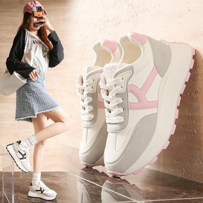 

Женские кроссовки на платформе, весна 2025, новые универсальные легкие повседневные студенческие спортивные кроссовки на мягкой подошве, кроссовки Форреста Гампа 40 розовый