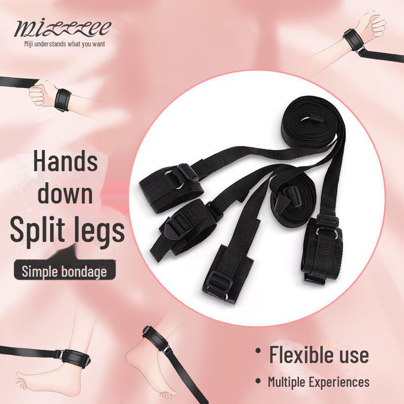 Miji SM Toys: Adult Bed Restraint Set - Hand & Leg Belts, 56 Pieces.