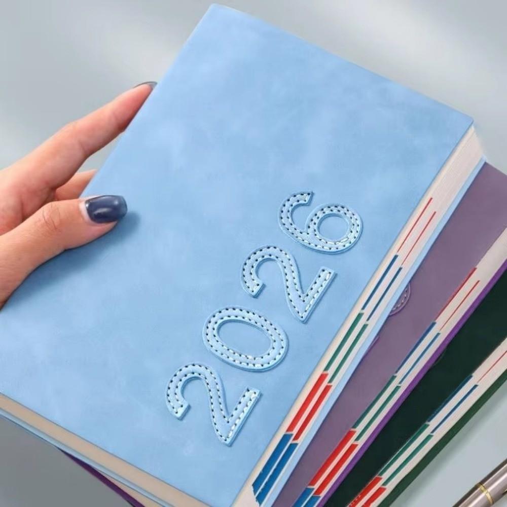 A5 2026 Agenda Book Textured English Version Calendar Book Planner Reminder PU Planner Notebook Daily Planner To Do List