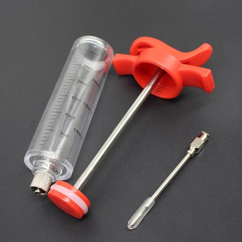 Grill 2-oz Marinade Seasoning Injector Turkey Meat Injectors Stainless Steel Cooking Syringe Injection With 2-5 Needles