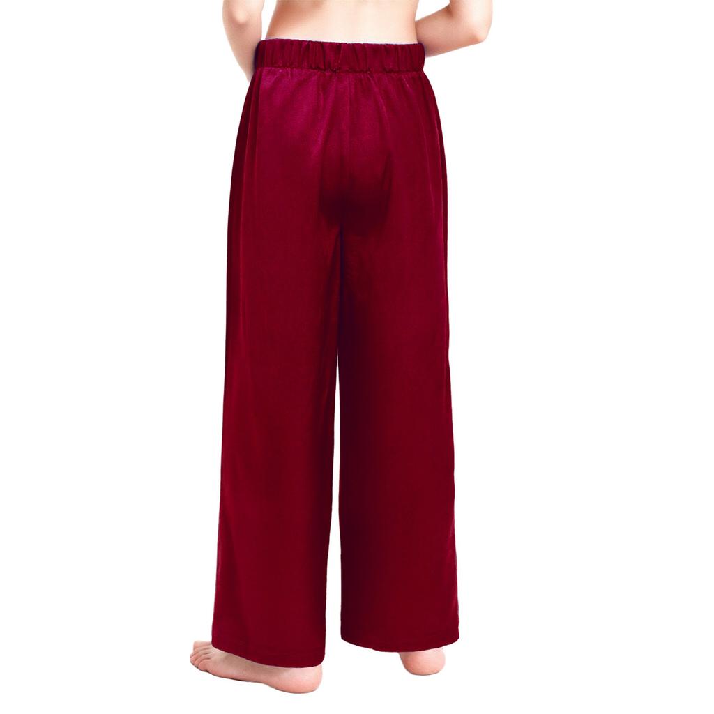 Jungen Anbetungstanzhose Elastischer Bund Einfarbig Satinmaterial Weitbeinige Hose Performance-Unterteil