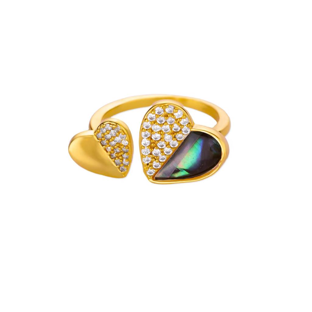 New Luxury Color Treasure Butterfly Ring Women's Titanium Steel Zircon Ring Niche High-end Light Luxury Cold Wind Index Finger Ring