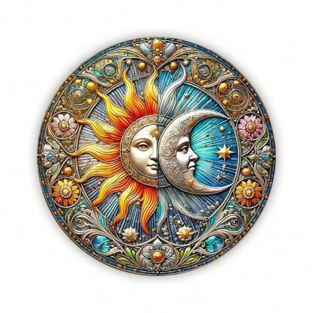 Vintage Solar Moonlight Tin Wall Art Outdoor Garden Decor