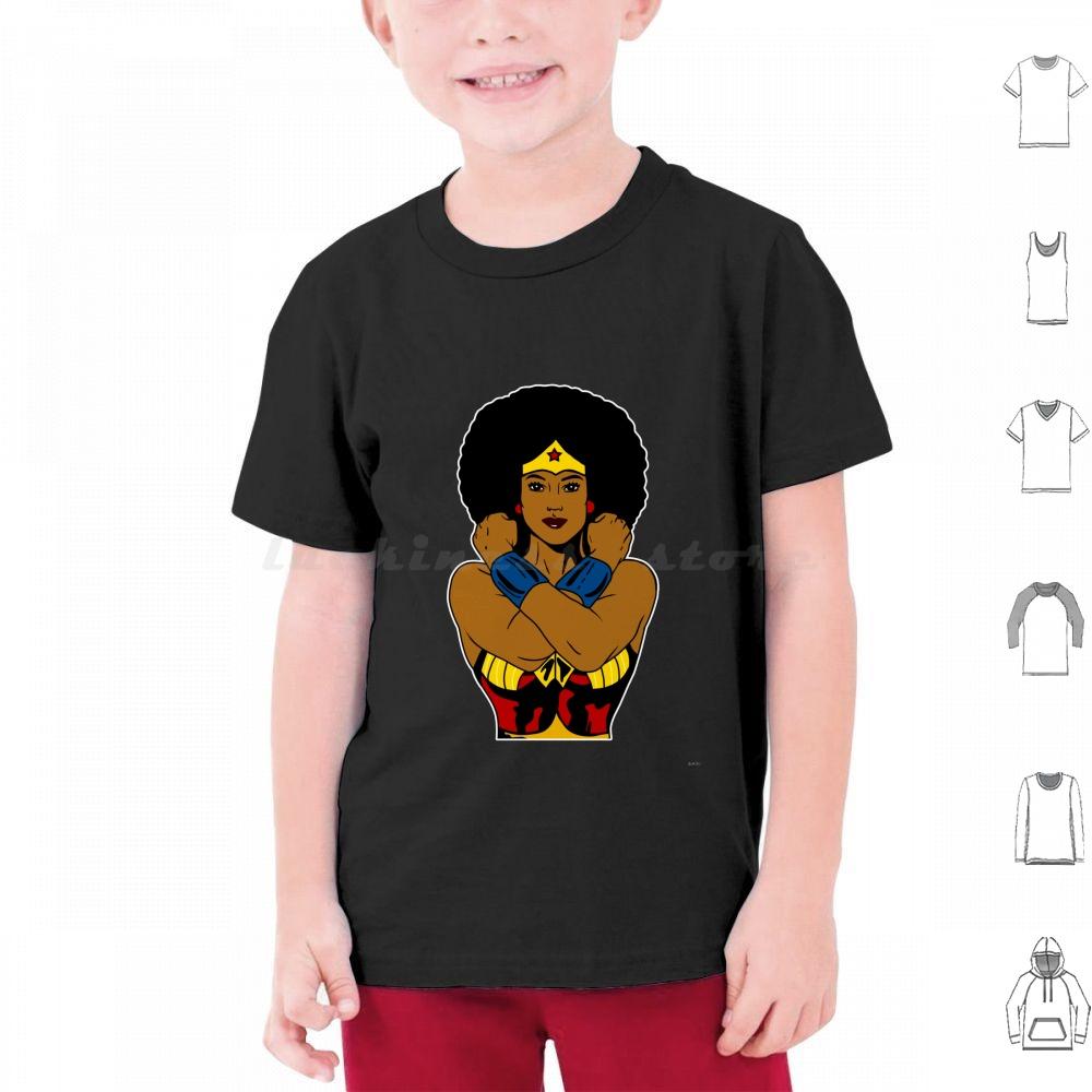Strong Black Superhero Woman Afro Melanin T Shirt 6xl Cotton Cool Tee African American Africa Afro American Superhero Black