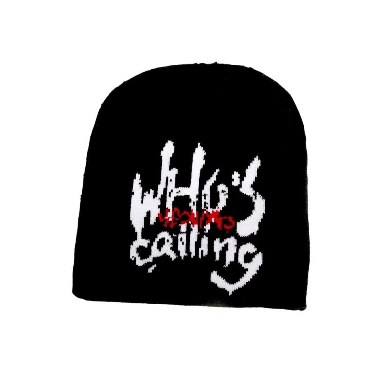 Popular Letter Jacquard Beanie Hat for Female Y2K Girl Winter Autumn Hat Cool Girl Crochet Hat Soft Breathable Skull Cap