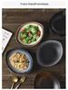 Japanese Olive Stone Pattern Ceramic Plate for Pasta and Pizza