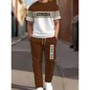 3D Navy Anchor Pattern Men's Set Summer Crew Neck Short Sleeve Shirt With Casual Trousers Two-Piece Set Casual Men's Set