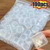 100 Stück Mini Quadratische Aufbewahrungsbox Transparenter Kunststoff Klappdeckel Kleines Etui Pillen Schmuck Ohrringe Staubdichte Aufbewahrung Packboxen