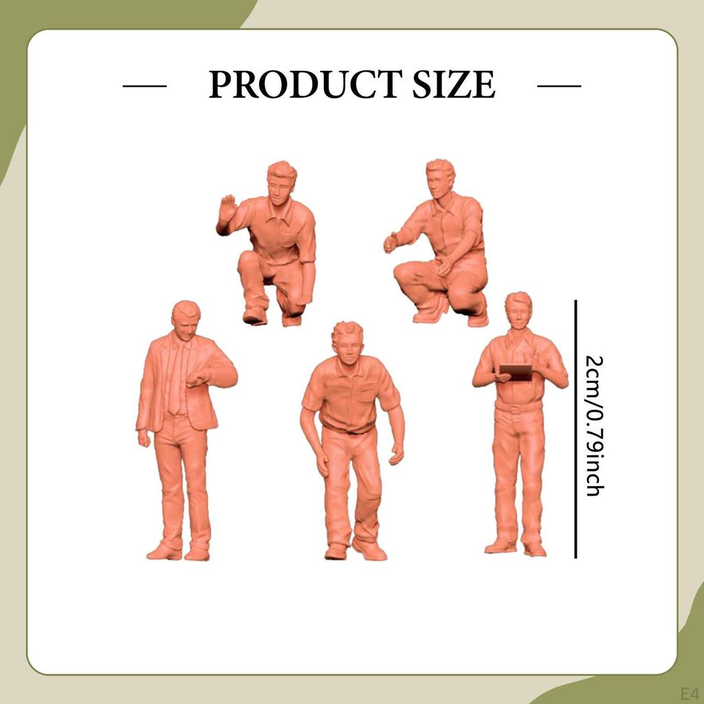 1/64 Scale Miniature Figures, 5 Pieces, Models, Collections, Ornaments, Painted Decorative Dioramas,