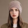 New Women Winter Hat Decorate Beanie Hat Circular Winding Style Rabbit Fur Blend Warm Winter Cap Y2K Female Outdoor Knitted Hat