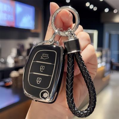TPU Car Key Case Cover Key FOB Cover For Hyundai I10 I20 I40 iX35 Santa Fe Flip Key Case, Keychain