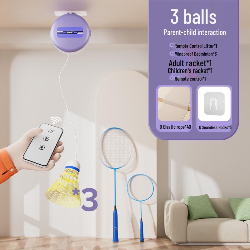 Solo Badminton Trainer: Self-Return Rebound Device with Suction Cup for Spin Practice