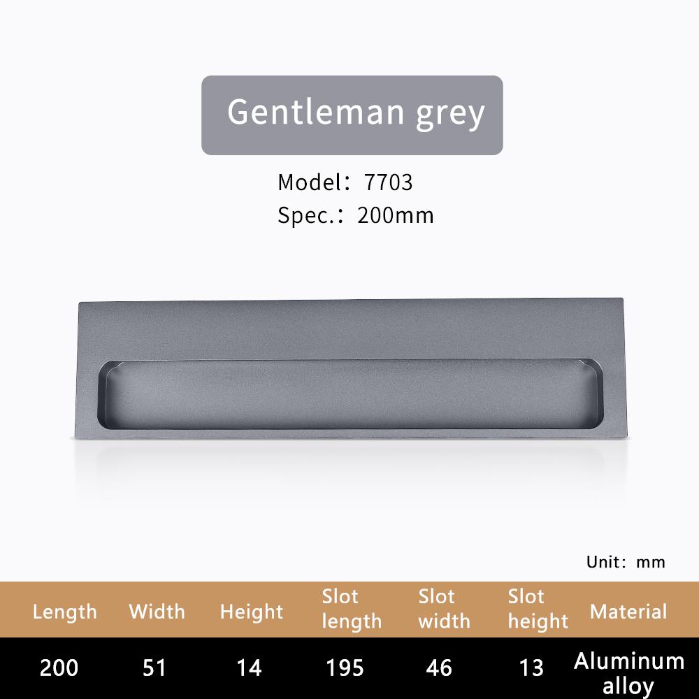 Modern Minimalist Recessed Aluminum Alloy Furniture Handle Embedded Pull for Cabinet Drawer Wardrobe
