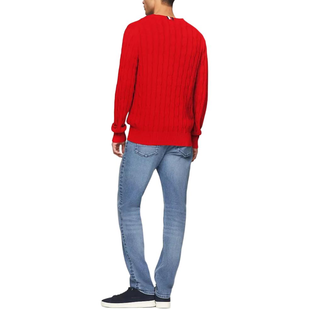 Tommy Hilfiger Classic Solid Color Pullover Crew Neck Knit Sweater Men sweater Red 78J9338-600