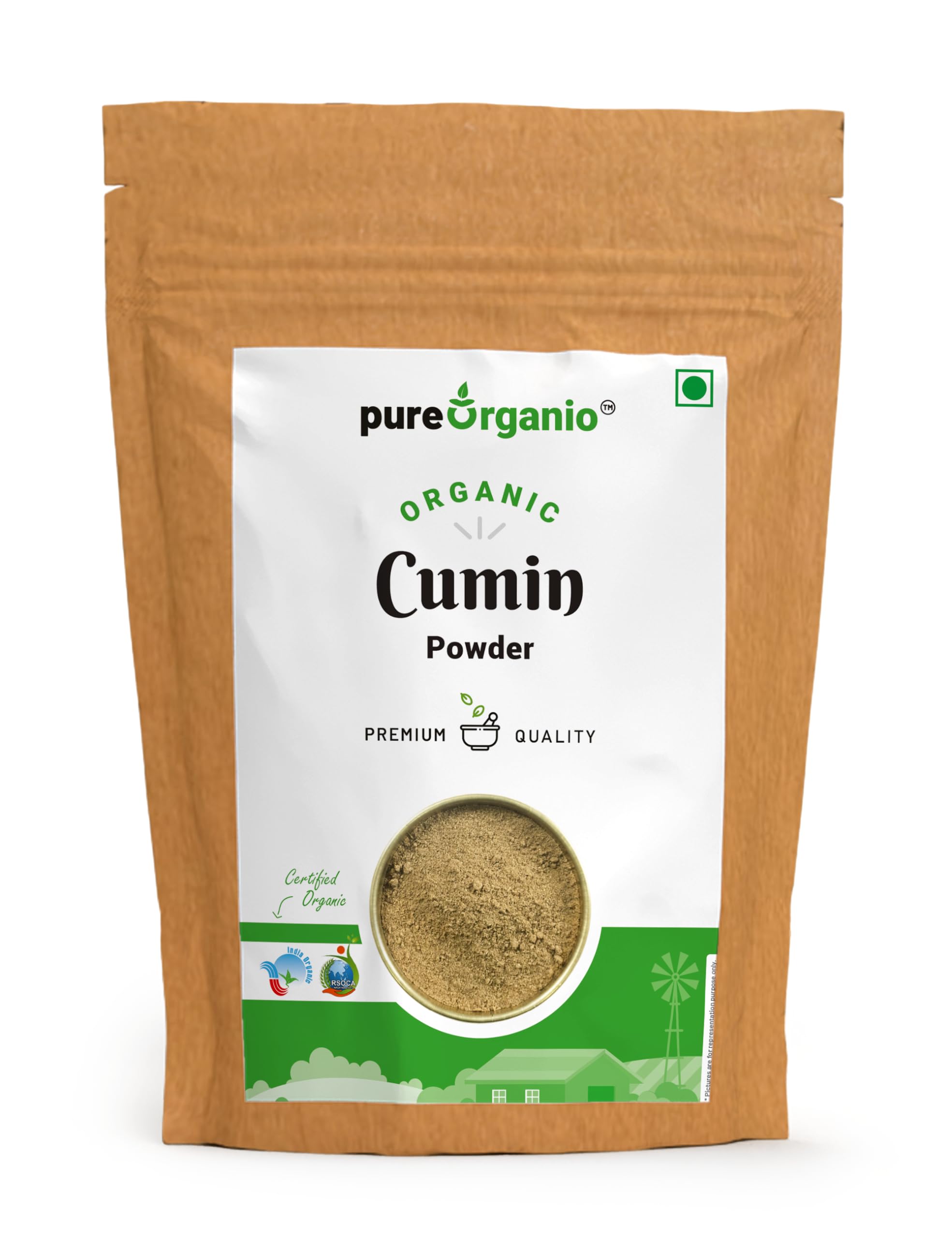 Pure Organio Organic Jeera Powder - Organic Cumin Powder (100 Gm)
