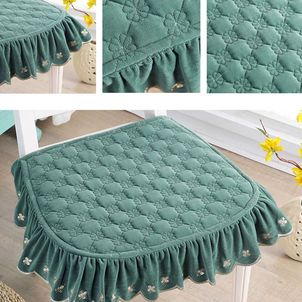Non-Slip Pastoral Style Dining Chair Cushion 43x45cm Winter Student Cushion  Dormitory