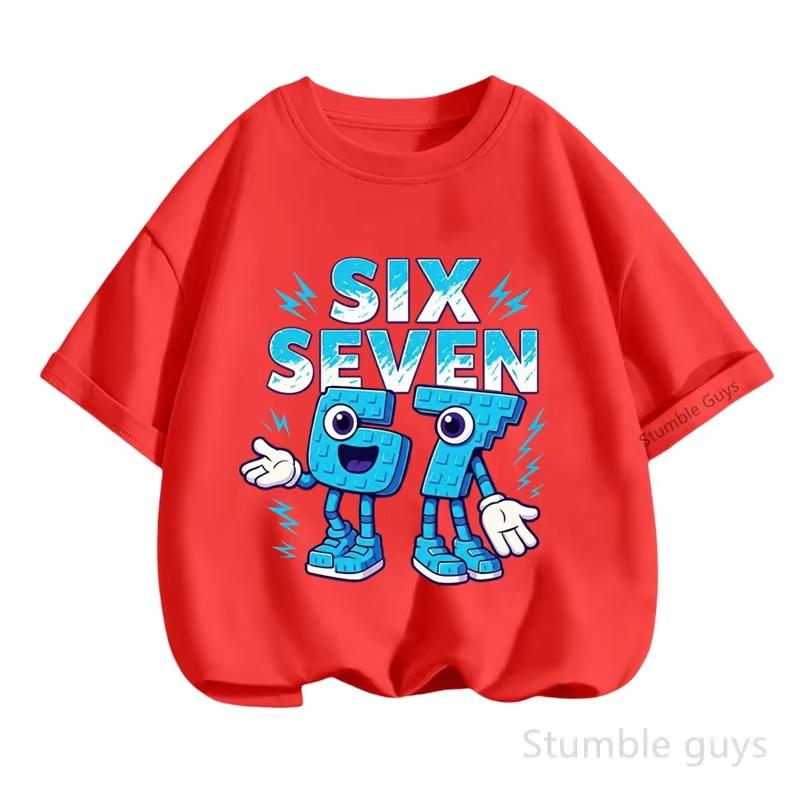 Kids Stumble Guys SIX SEVEN 67 Graphic TShirt Soft Cotton Game Wear for Boys Girlsdf0129