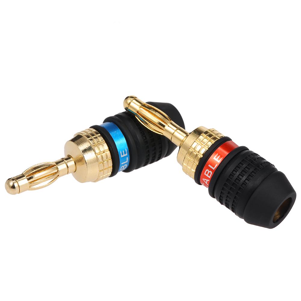 Banana Plug Red & Black Connector Speaker Corrosion-Resistant Banana Connector Left and Right Channels for Video Amplifier Speaker Cable