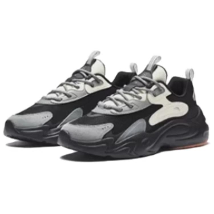 Anta Life Series Cloud Walking Shock Absorption Non-Slip Low-Top Dad Shoes Men Sneakers Black 112438856-5