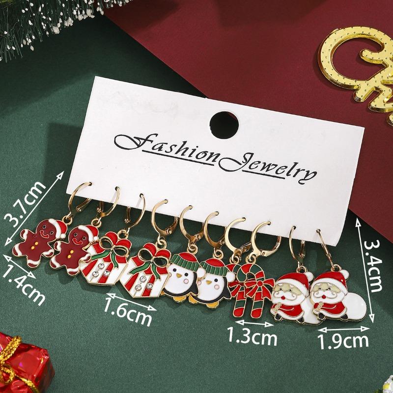 Santa Claus Snowflake Christmas Tree Christmas Hat Earrings Set Earrings Ornament