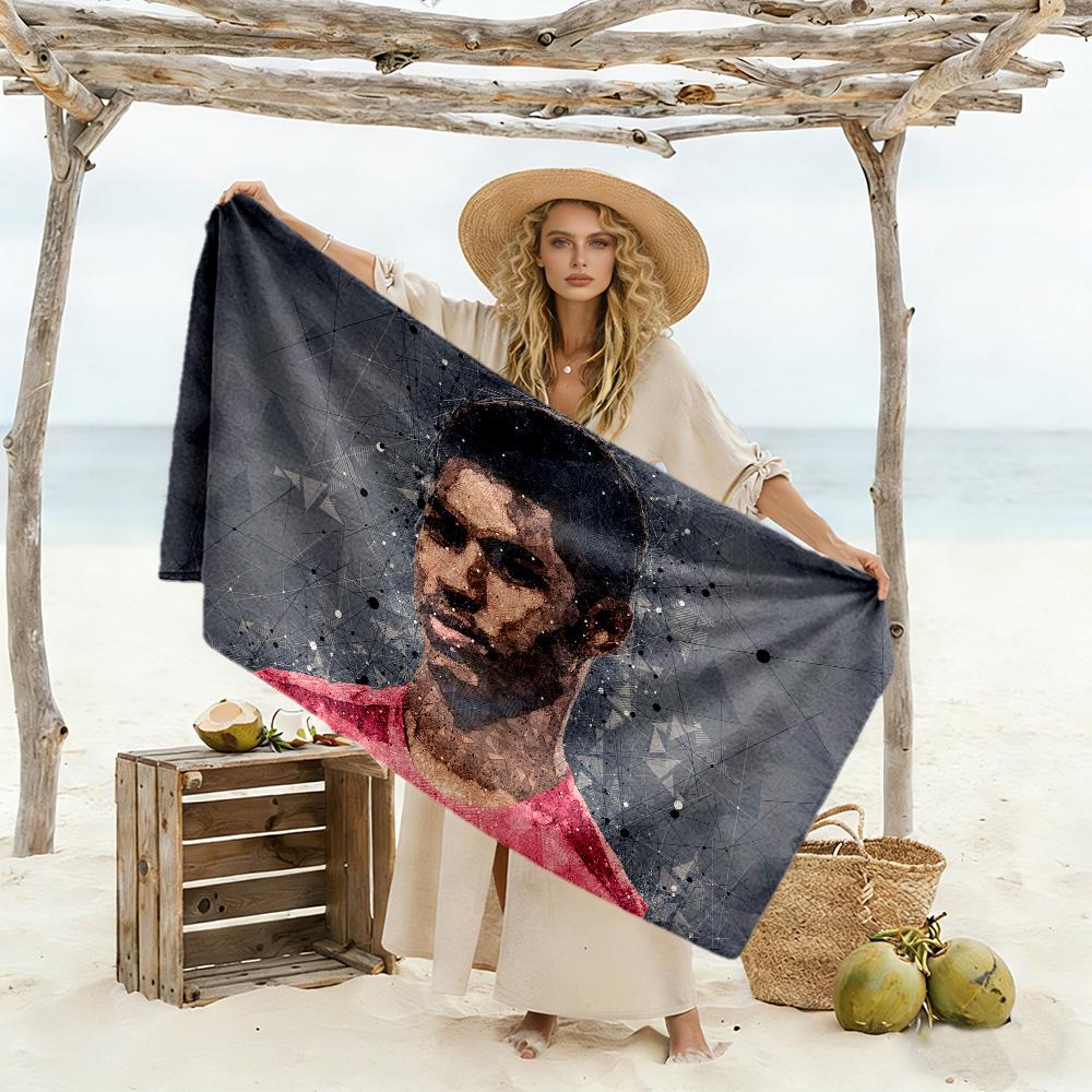 Man Player Celebration Beach Towel Soft Durable Quick-Dry Comfortable Lightweight