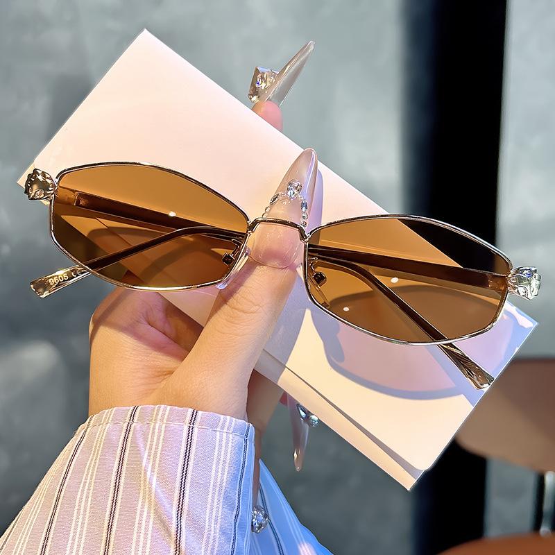 1/2pcs Small Square Metal Sunglasses Women Steampunk Leopard Decoration Multi Color Sun Glasses Fashion Eyewear