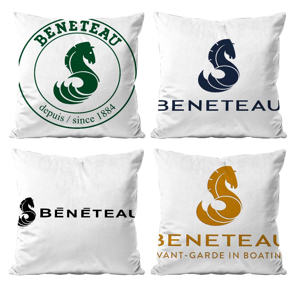 Cartoon B-BeneteauS Y-Yachts Pillow Case Anti-dustmite Pillowcase Invisible zipper silky short plush Sofa cushion cover