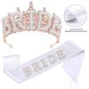 New Crystal Pearl Bride Crown & Headdress for Bachelorette Party with "BRIDE" Sash