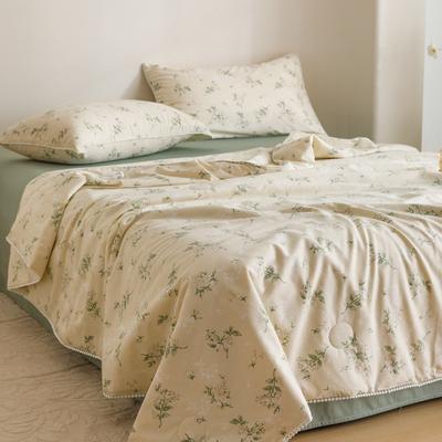 Novo conjunto de colcha de verão de algodão e soja, quatro peças, pequeno, série floral fresca, cobertor de verão